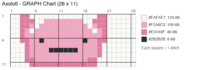 Axolotl (Classic Pink) crochet chart