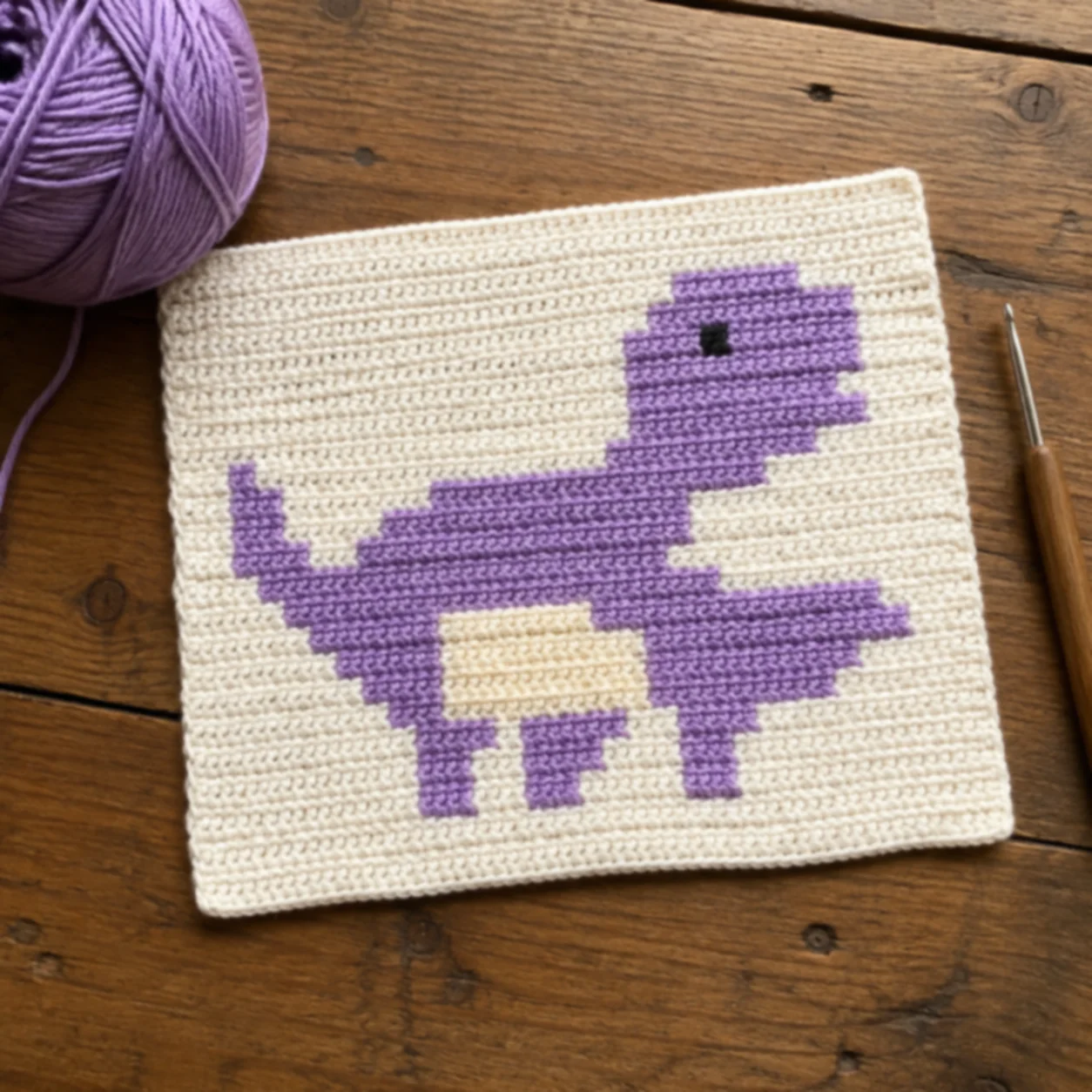 Baby Dino (Purple) — finished crochet piece inspiration