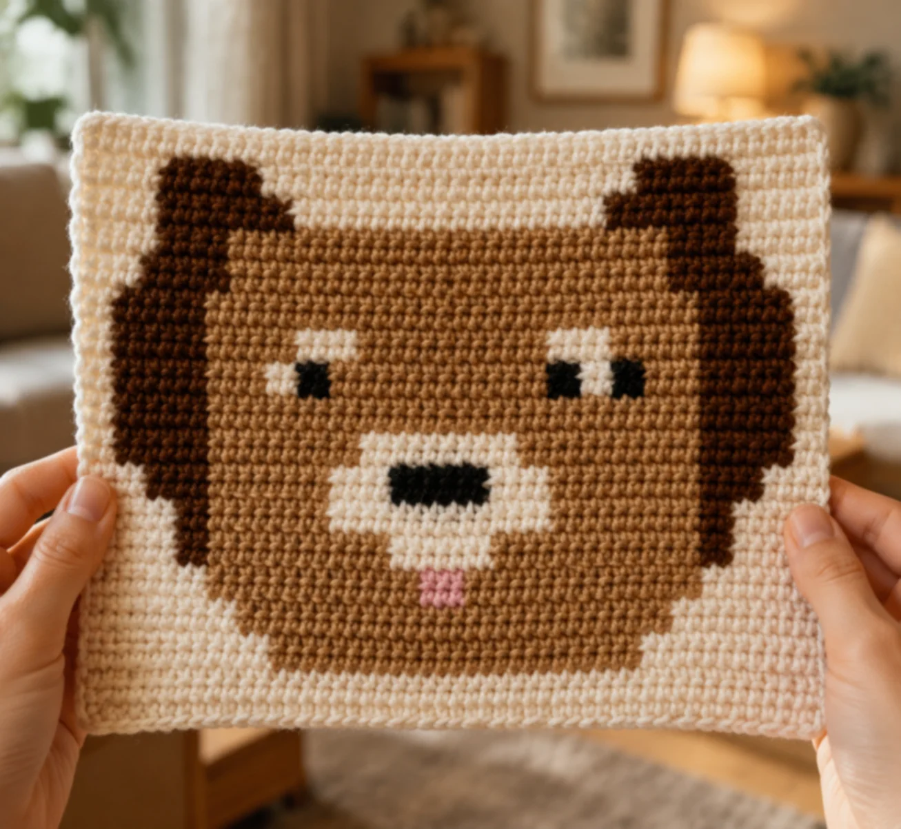 Puppy Face (Tan) — finished crochet piece inspiration