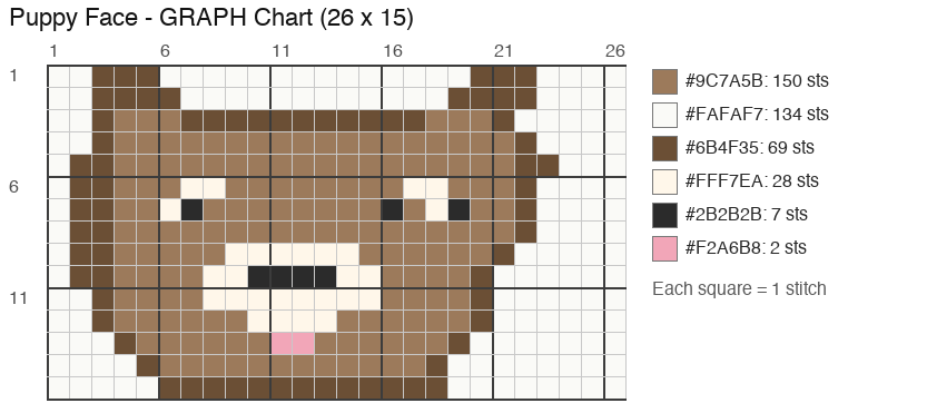 Puppy Face (Tan) crochet chart