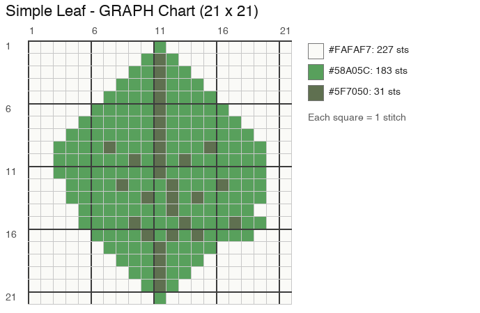 Simple Leaf crochet chart