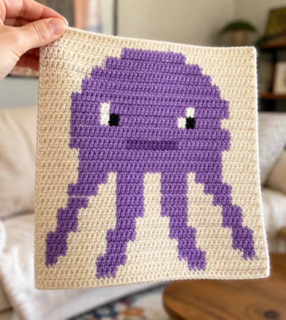 Little Octopus (Purple) — finished crochet piece inspiration