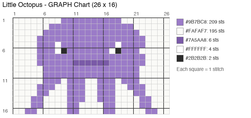 Little Octopus (Purple) crochet chart