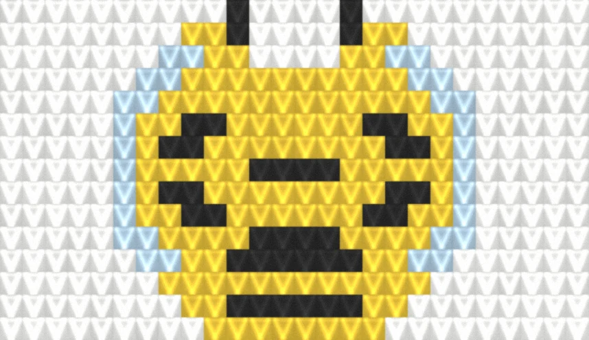 Bumblebee (Classic) as worked crochet fabric — simulated stitch texture