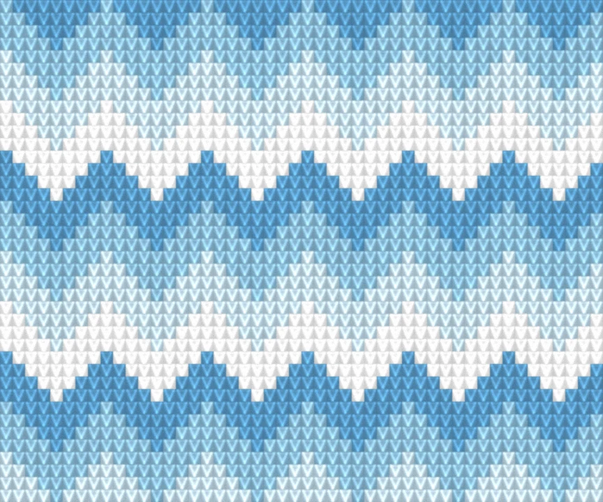 Ripple — Ocean as worked crochet fabric — simulated stitch texture