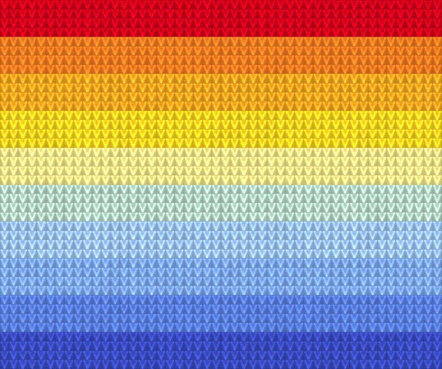 Temperature Blanket — Classic Scale as worked crochet fabric — simulated stitch texture