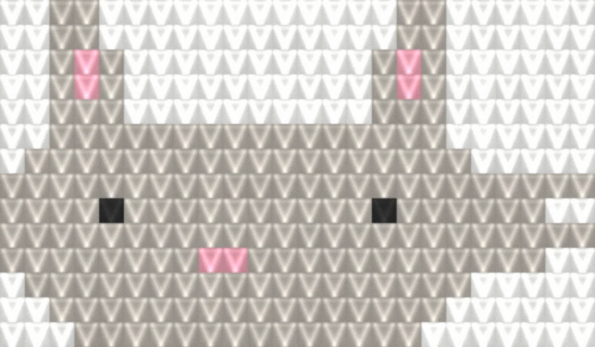 Bunny Face (Grey) as worked crochet fabric — simulated stitch texture