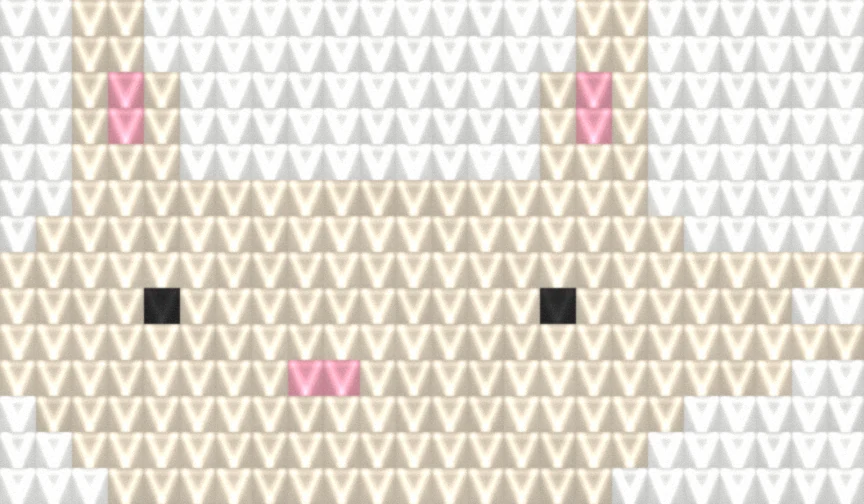 Bunny Face as worked crochet fabric — simulated stitch texture