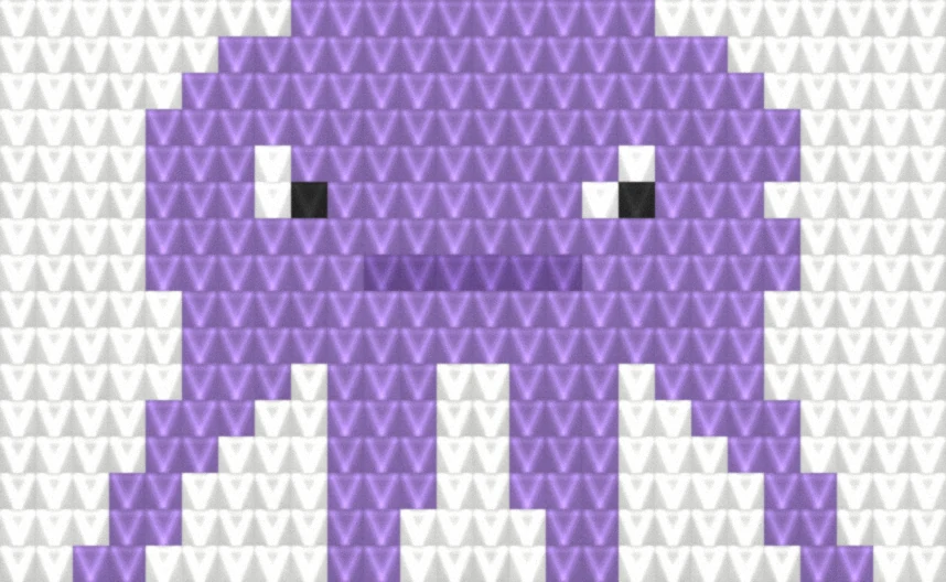 Little Octopus (Purple) as worked crochet fabric — simulated stitch texture