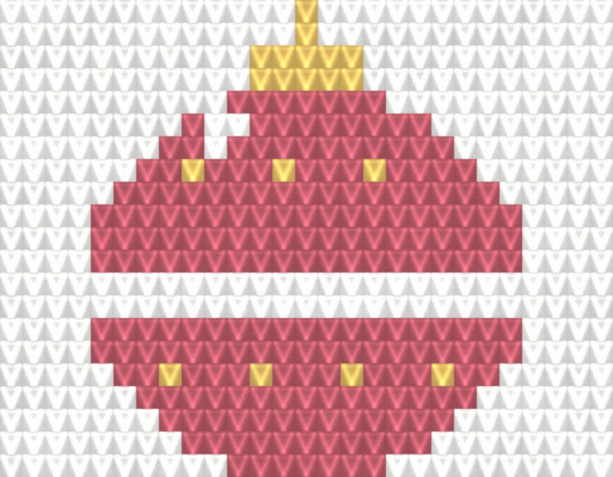 Glass Ornament as worked crochet fabric — simulated stitch texture